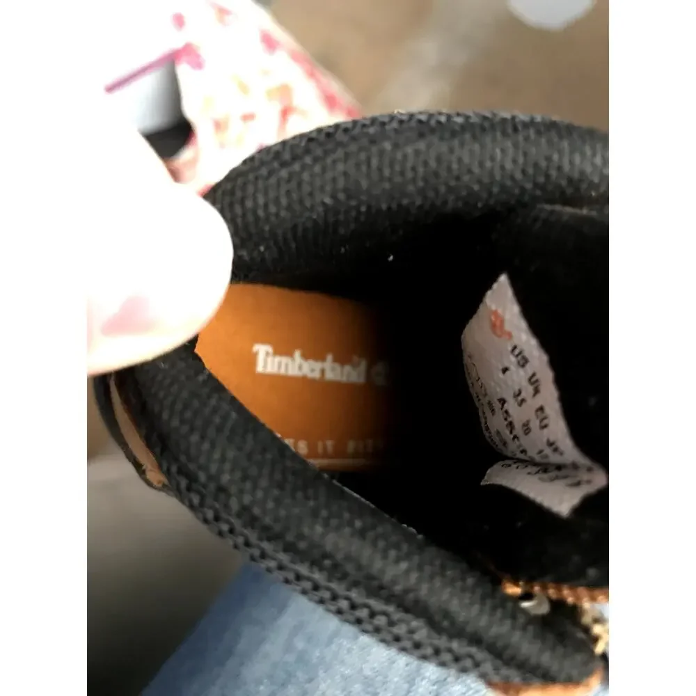 Timberland Toddler Boots Size 4 Tan Nubuck Leather Lace Up Hiking Work Boot